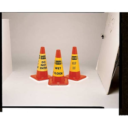 Traffic Cone Collar, Waterproof Cloth Vinyl, 10 1/2 in Height, 0.5 lb, Yellow 6 PK