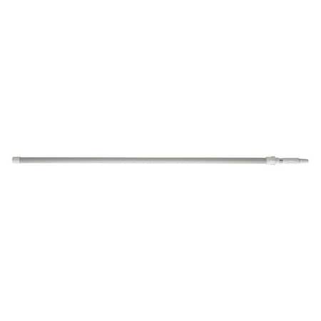61-4/5" to 112-1/2" Threaded Telescopic Handle, 1 1/4 in Dia, White, Aluminum/Plastic