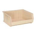 Hang & Stack Storage Bin, Polypropylene, Ivory, 7 in H, 16 1/2 in W, 14 3/4 in L