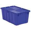 Attached Lid Container, 17.2 gal Volume Cap., 26 7/8 in L, 16 7/8 in W, 12 1/8 in H, Plastic, Blue