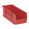 Hang & Stack Storage Bin, Polypropylene, Red, 5 in H, 5 1/2 in W, 14 3/4 in L
