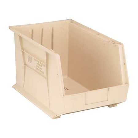 Hang & Stack Storage Bin, Polypropylene, Ivory, 10 in H, 11 in W, 18 in L