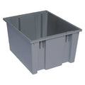 Stack & Nest Storage Container, 12.7 gal, 19-1/2 in L x 15-1/2 in W x 13 in H, Gray, Polypropylene