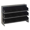 Steel Bench Pick Rack, 12 in D x 21 in H x 36 in W, 3 Shelves, Black