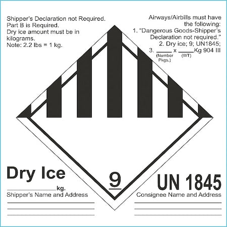 DOT Label, 6-1/2 In. H, 6-1/2 In. W, PK100