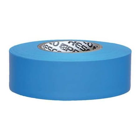 Flagging Tape, No Legend, Fluorescent Blue, 1 3/16 in Wide x 150 ft Length, Vinyl, 4.5 mil
