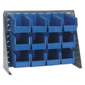 Steel Louvered Bench Rack, 1/4 in D x 21 in H x 27 in W, Gray