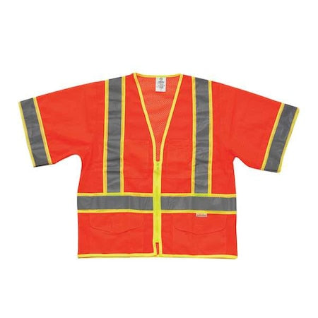 5XL Class 3 High Visibility Vest, Orange