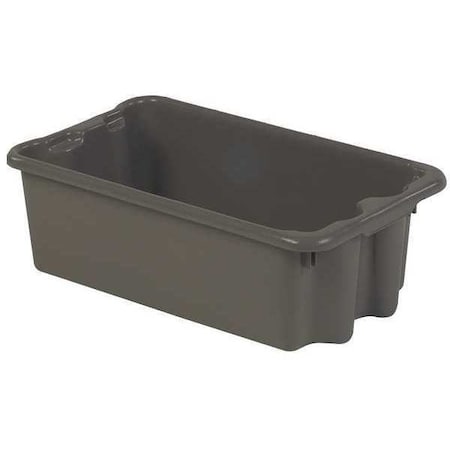 Hang & Stack Storage Bin, Plastic, Gray, 7 7/8 in H, 14 1/8 in W, 24 in L