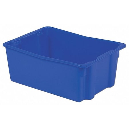 Hang & Stack Storage Bin, Plastic, Blue, 10 1/2 in H, 18 3/4 in W, 26 1/8 in L