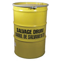 Open Head Salvage Drum, Steel, 85 gal, Lined, Yellow