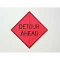 Detour Traffic Sign, 36 in H, 36 in W, Polyester, PVC, Diamond, C/36-EMO-3FH-HD DETOOUR AHEAD