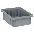 Divider Box, Polypropylene, Gray, 3 1/2 in H, 8 1/4 in W, 10 7/8 in L