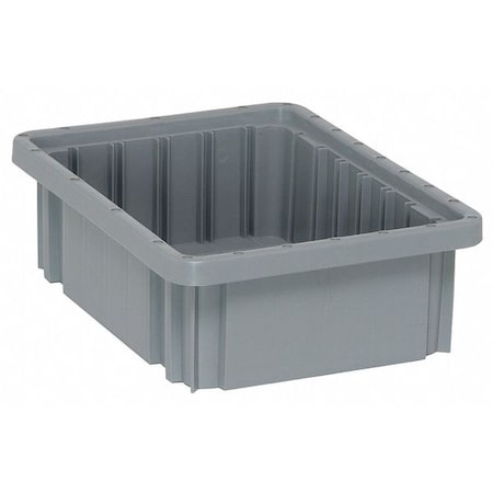 Divider Box, Polypropylene, Gray, 3 1/2 in H, 8 1/4 in W, 10 7/8 in L