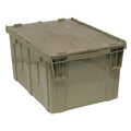 Attached Lid Container, 18.25 gal Volume Cap., 23 7/8 in L, 19 3/8 in W, 12 1/2 in H, Plastic, Gray