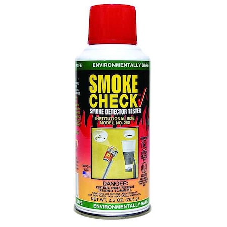 Smoke Detector Tester, 2 1/2 oz Spray, Operating Temp Min 56 Degrees F, Max 120 Degrees F