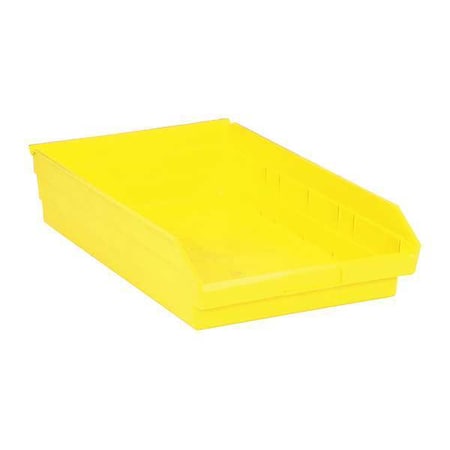 Shelf Storage Bin, Polypropylene, Yellow, 4 in H, 11 1/8 in W, 17 7/8 in L
