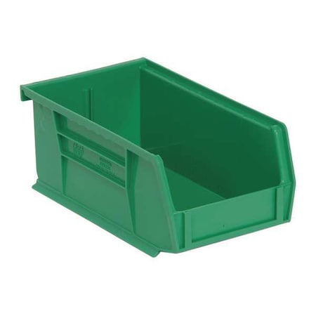 Hang & Stack Storage Bin, Polypropylene, Green, 3 in H, 4 1/8 in W, 7 3/8 in L