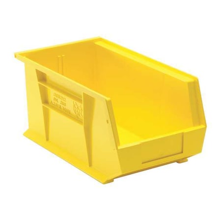 Hang & Stack Storage Bin, Polypropylene, Yellow, 7 in H, 8 1/4 in W, 14 3/4 in L