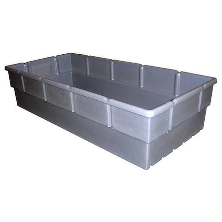 Nestable Storage Tote, 65 gal, 48-1/2 in L x 23 in W x 13-1/2 in H, Gray, Polyethylene