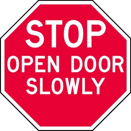 Facility Traffic Sign, 12 in W, 12 in H, Aluminum, Red