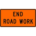End Road Work Traffic Sign, 24 in Height, 48 in Width, Aluminum, Horizontal Rectangle, English