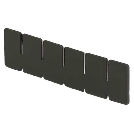 Plastic Divider, Black, 6 15/16 in L, 2 in H