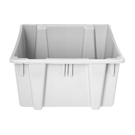 Hang & Stack Storage Bin, Plastic, Gray, 13 in H, 15 1/2 in W, 19 1/2 in L