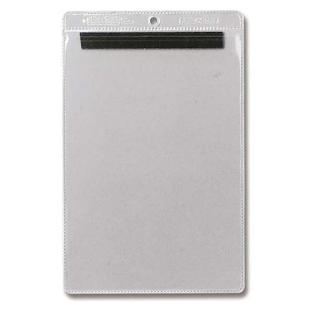 Job Envelope, Vinyl, 6 1/2 in H x 4 1/2 in W, Clear, 10 PK