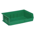 Hang & Stack Storage Bin, Polypropylene, Green, 5 in H, 16 1/2 in W, 10 7/8 in L