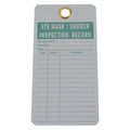 Tag. Emergency Eyewash & Shower Inspection Record, Cardstock, 5 x 3, White Tag/Green Legend, PK25