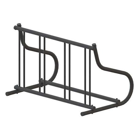 Bike Rack, 1-Sided, 4-Bike, 48 in., Black