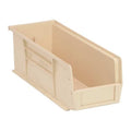 Hang & Stack Storage Bin, Polypropylene, Ivory, 5 in H, 5 1/2 in W, 14 3/4 in L