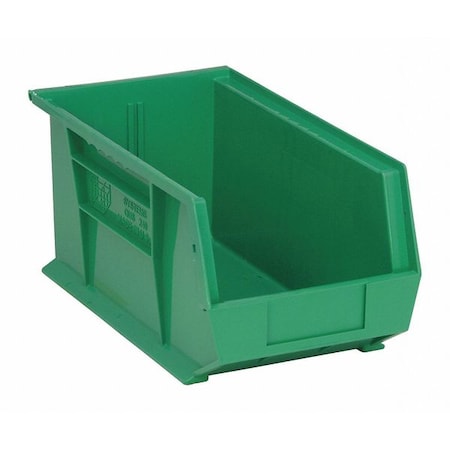 Hang & Stack Storage Bin, Polypropylene, Green, 7 in H, 8 1/4 in W, 14 3/4 in L