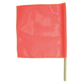 Handheld Warning Flag, Fluorescent Orange, Vinyl Mesh, 30 in Dowel