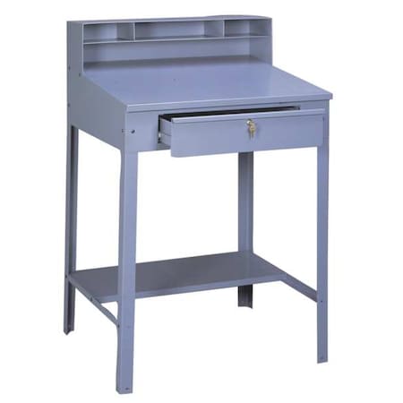Shop Desk, 34-1/2 x 53 x 29In, Medium Gray