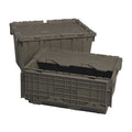 Attached Lid Container, 8.75 gal Volume Cap., 19 5/8 in L, 11 5/8 in W, 7 1/2 in H, Plastic, Gray
