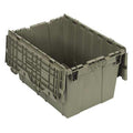 Attached Lid Container, 12.5 gal Volume Cap., 21 3/4 in L, 15 in W, 12 3/4 in H, Plastic, Gray