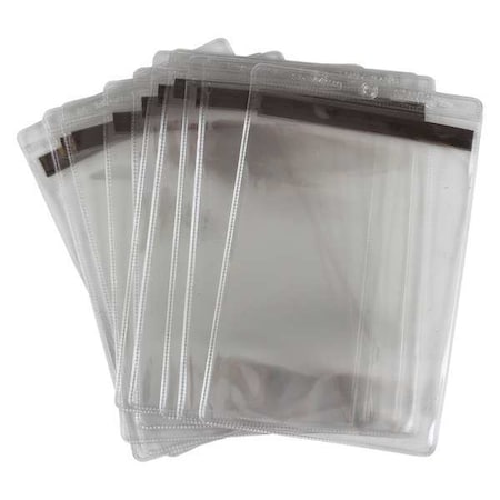 Job Envelope, Vinyl, 8 1/2 in H x 5 1/2 in W, Clear, 10 PK