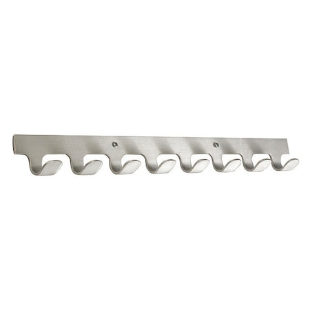 Coat Hook,8 Hooks,24 In W,Satin Aluminum