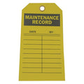 Tag, Maintenance, Polyester, 5 3/4 in H x 3 in W, Yellow, Rectangle, 10 PK
