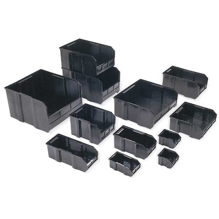 Plastic Divider, Black, 6 3/4 in L, 2 13/16 in H, 6 PK
