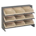 Steel Bench Pick Rack, 12 in D x 21 in H x 36 in W, 3 Shelves, Ivory
