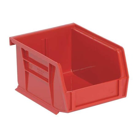 Hang & Stack Storage Bin, Polypropylene, Red, 3 in H, 4 1/8 in W, 5 3/8 in L