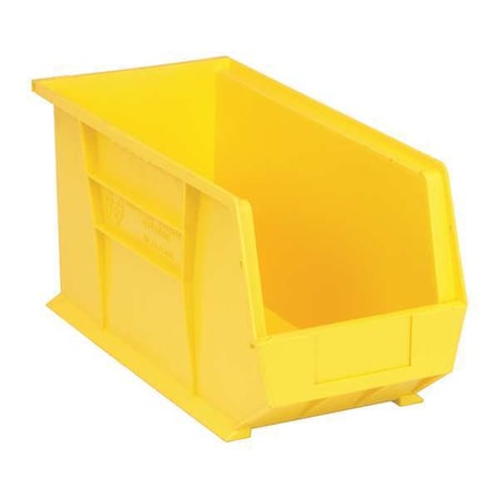 Hang & Stack Storage Bin, Polypropylene, Yellow, 9 in H, 8 1/4 in W, 18 in L
