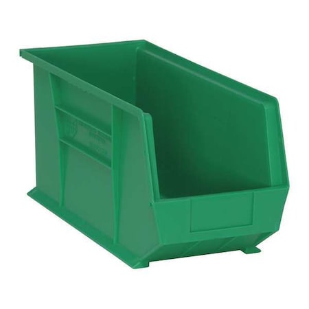 Hang & Stack Storage Bin, Polypropylene, Green, 9 in H, 8 1/4 in W, 18 in L