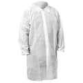 KleenGuard KGA10 Lab Coat, Spunbond, Snaps Closure, White, M, 50 PK