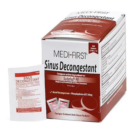 Sinus and Allergy Reliever, Phenylephrine HCI, Tablet, Unflavored, Unit Dose 10 mg, ets, PK100