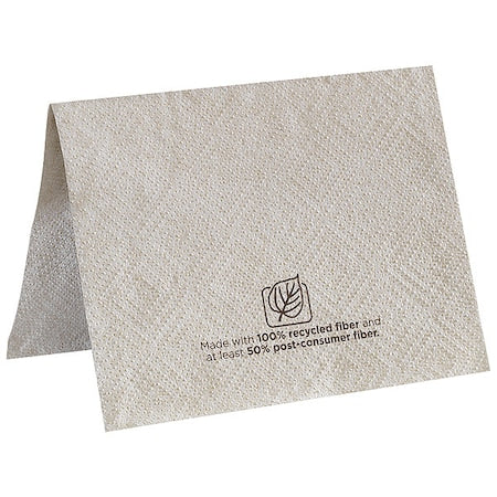 Disposable Dispenser Napkin, 5 in x 6 1/2 in Folded Size, Paper, Eco Print Brown, PK24