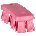 2 5/8 in W Scrub Brush, Stiff, 6 7/8 in L Handle, 6 7/8 in L Brush, Pink, Polypropylene